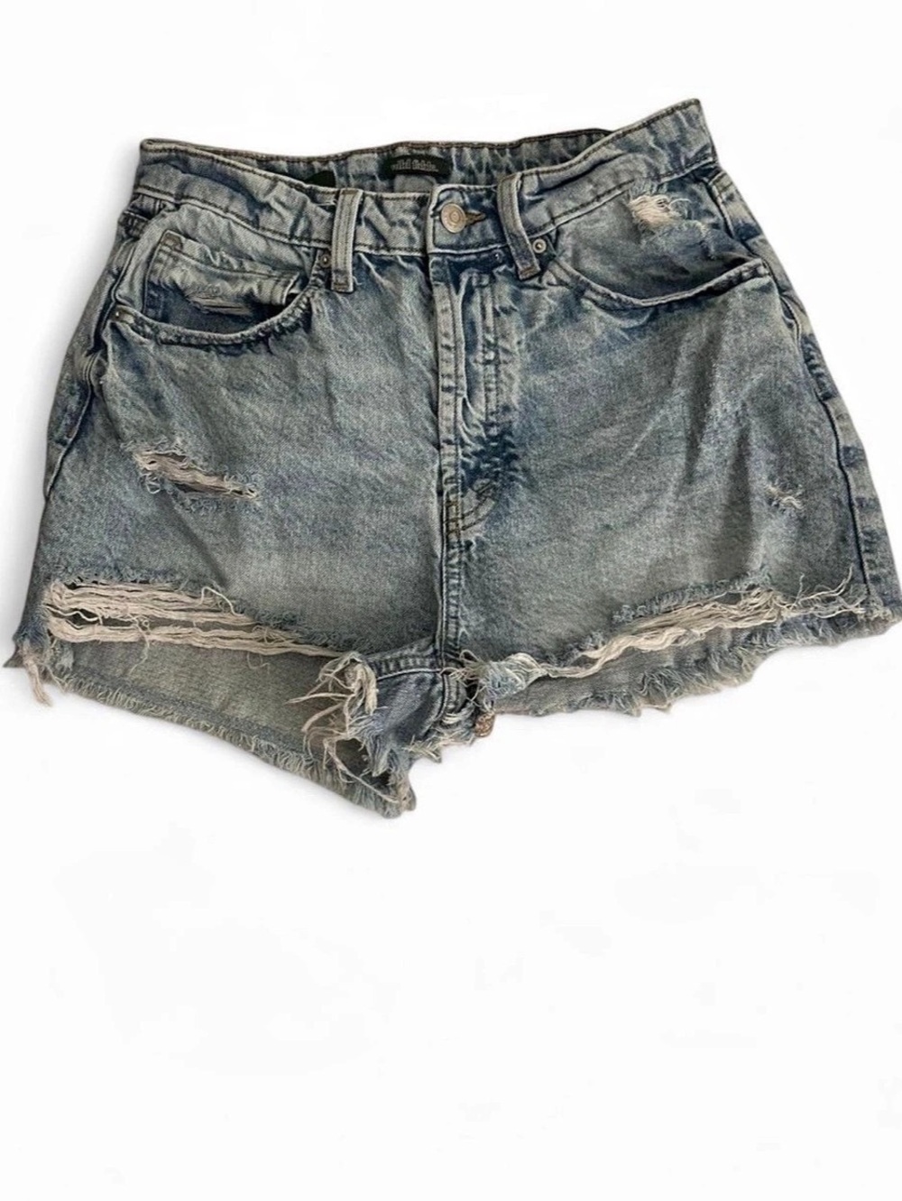 Wild Fable High-Rise Distressed Denim Shorts in Blue